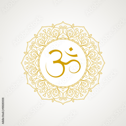 Golden om symbol in vector