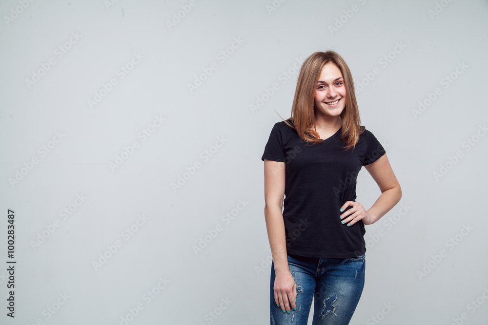 Young casual style woman portrait isolated over white background. Young casual style woman portrait isolated over white background.