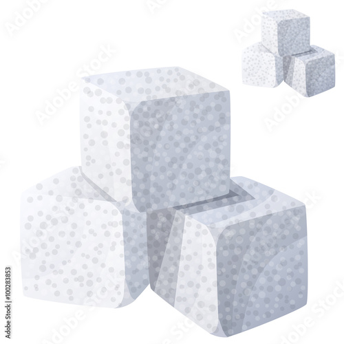 White sugar. Detailed Vector Icon isolated on white background