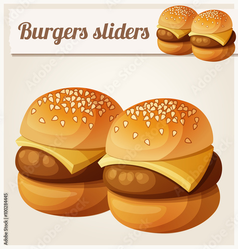 Kids burgers sliders. Detailed vector icon