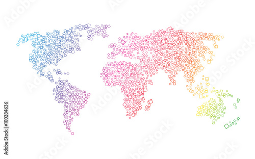colorful map of the world