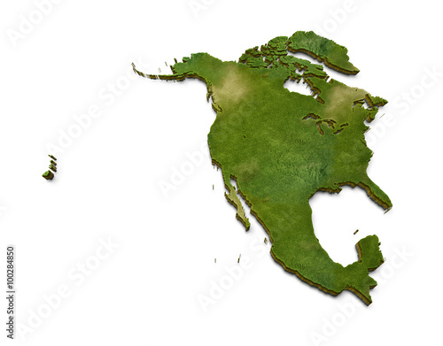 3D North America Map Terrain