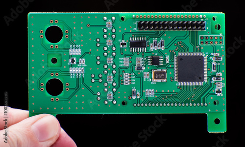 Circuit board with black background
