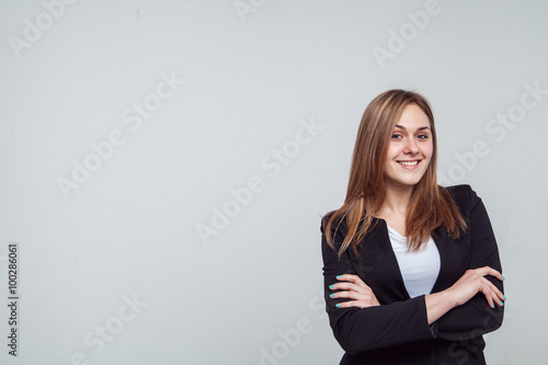 Businesswoman. Young Business woman isolated on white background. Portrait of beautiful