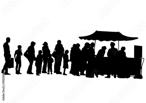 Silhouettes of people in urban cafe