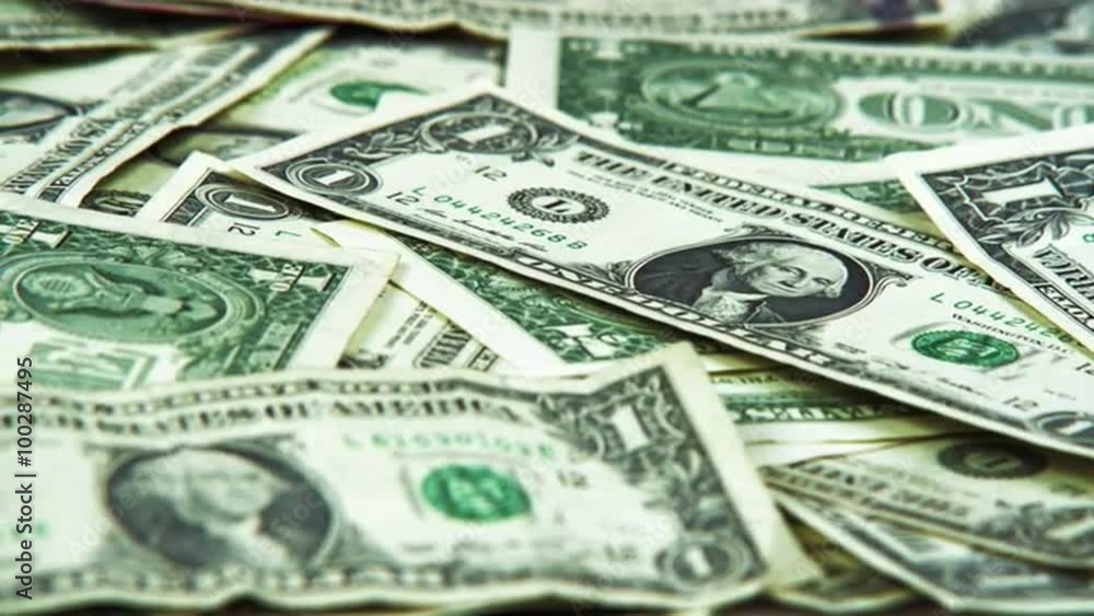 Panorama of scattered American currency. Panorama of scattered American currency.