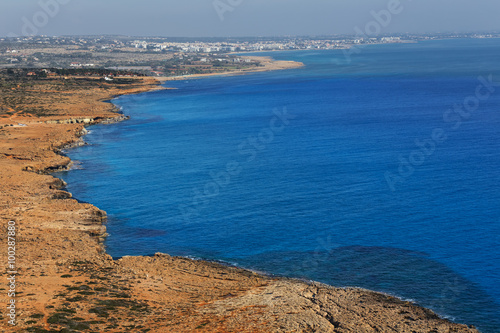 emerald mediterrain sea coast, cyprus island