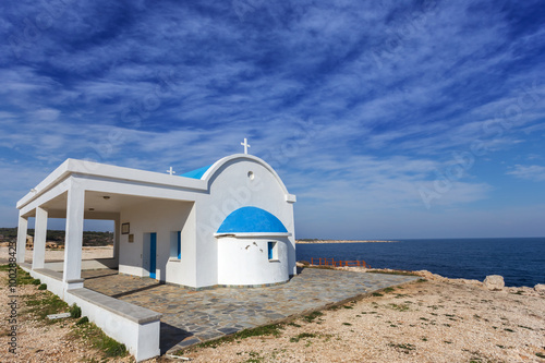 cyprus christian church on a sea cape,