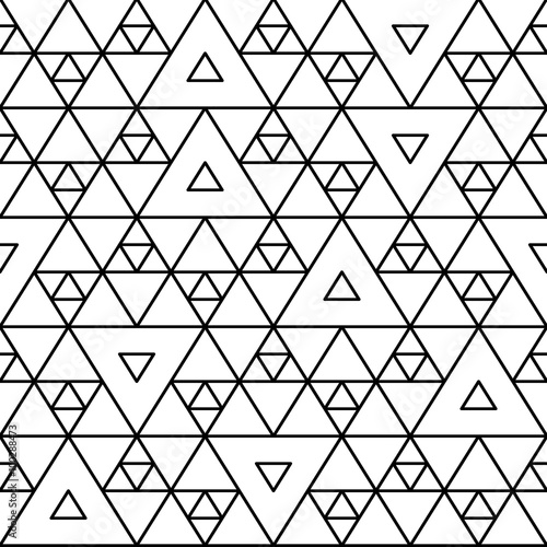 Vector geometric trinagle seamless tangled pattern background.
