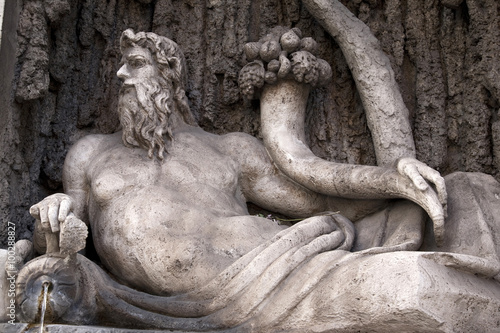 One of the late 16th century Quattro Fontane - Four Fountains in the Trevi District of Rome, Italy