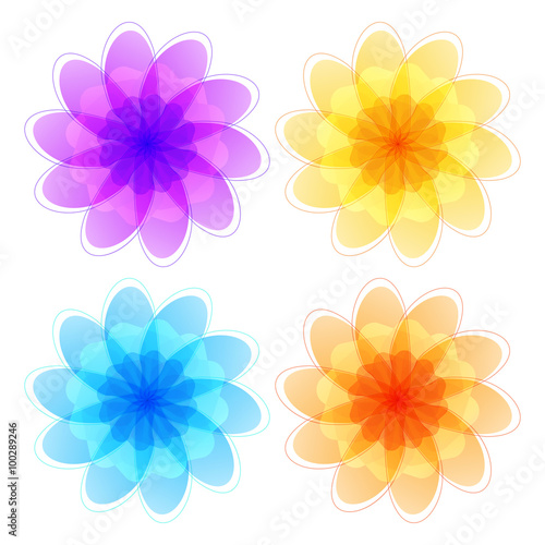 logo aromatherapy massage set of flower icons on a white
