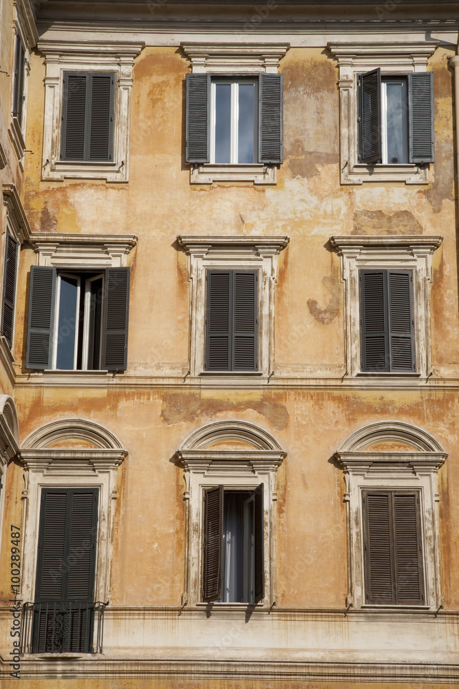 Typical Facade in Rome in Italy