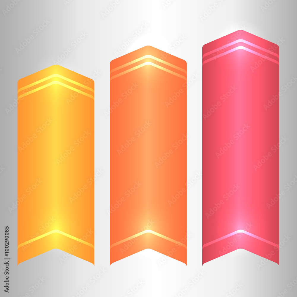 Vertical banner set arrow glow effect Vertical banner set arrow glow effect