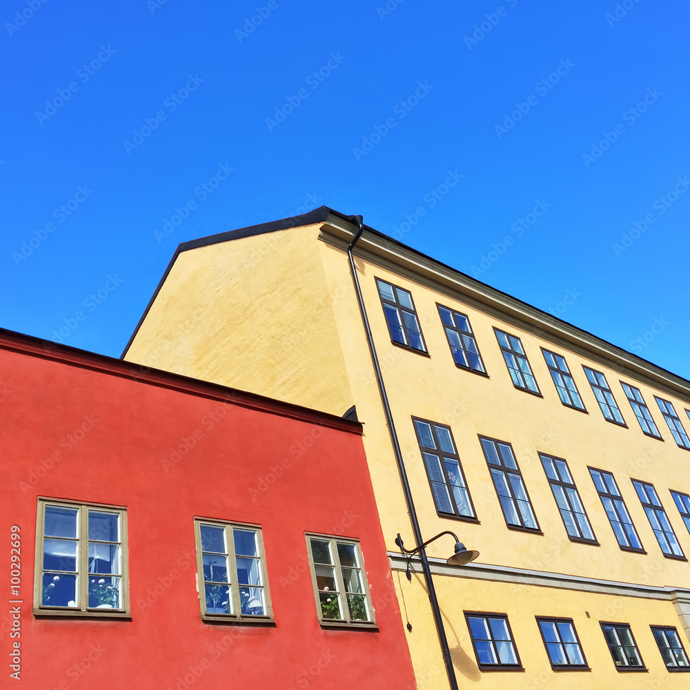 Colorful buildings of Stockholm
