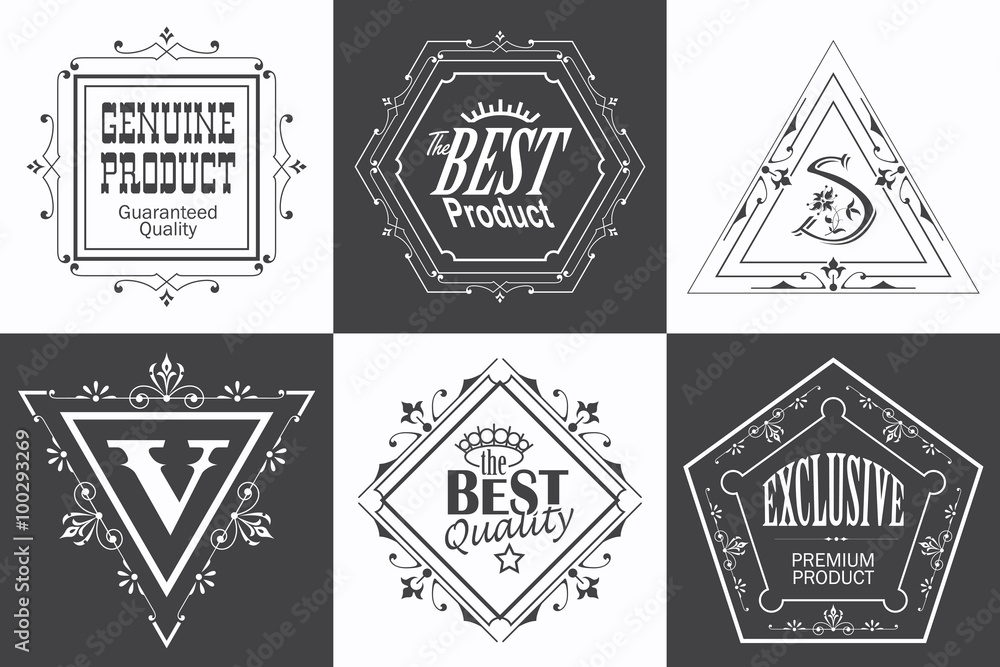 Obraz premium Monogram logo template with flourishes calligraphic elegant orna