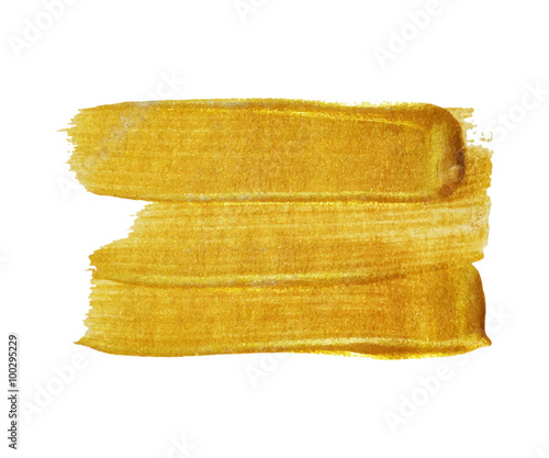 Gold stain isolated on white background.