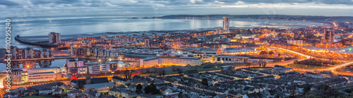 An evening view of Swansea centre and the Bay area taken from Kilvey Hill January 2016 photo