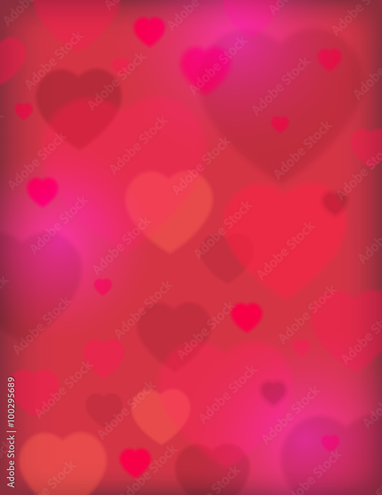 pink background with  valentine hearts,  vector