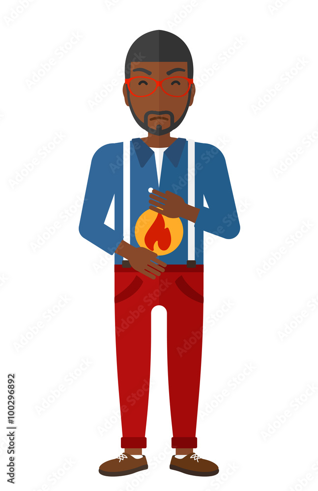Man suffering from heartburn. Man suffering from heartburn.