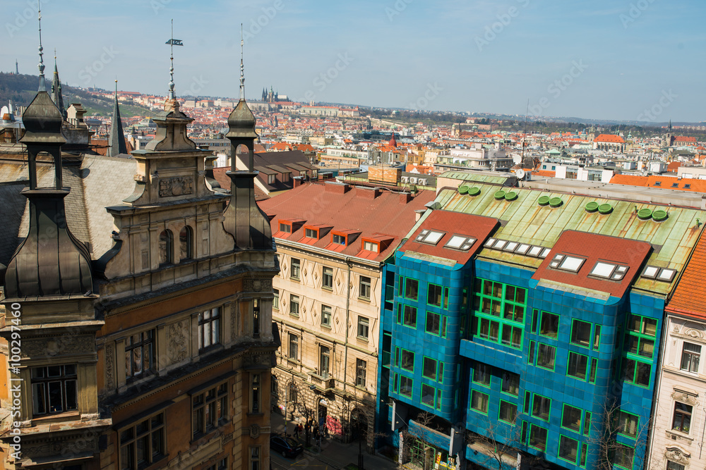 Aerial view over Old Town in Prague Aerial view over Old Town in Prague