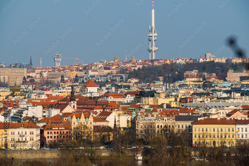 Aerial view over Old Town in Prague