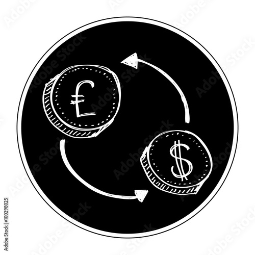 Simple doodle of a money transfer