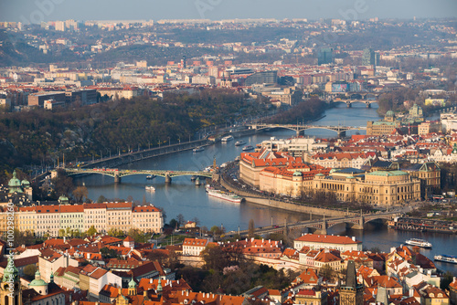 Aerial view over Old Town in Prague