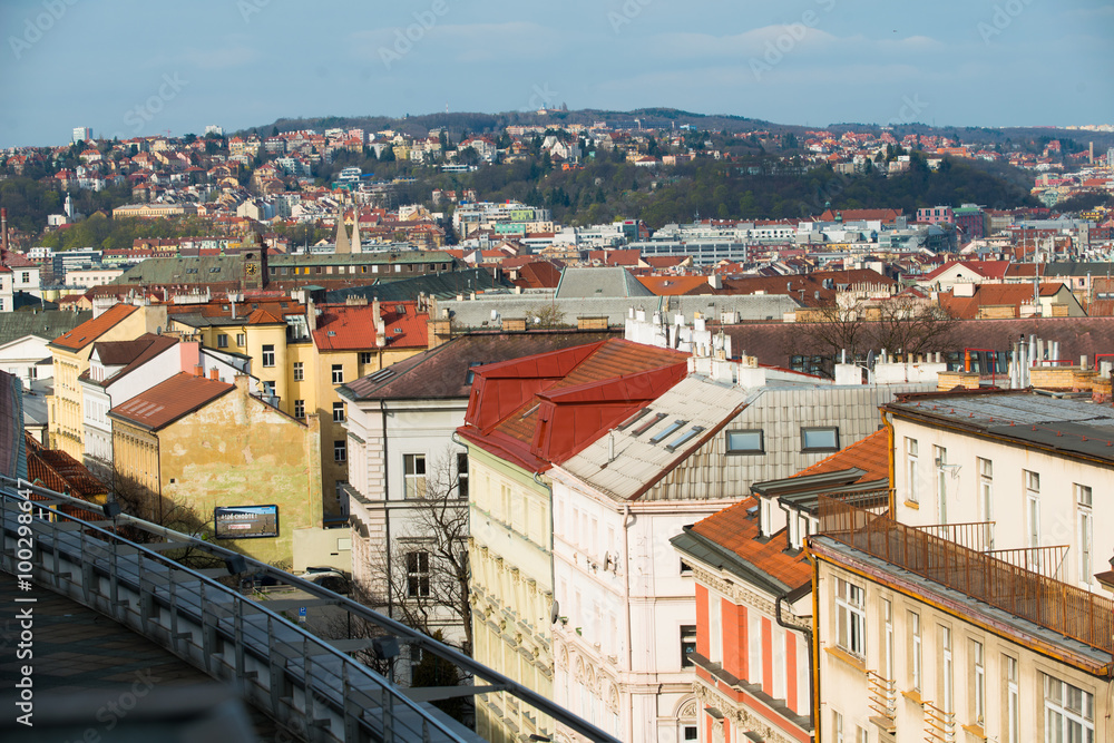 Aerial view over Old Town in Prague