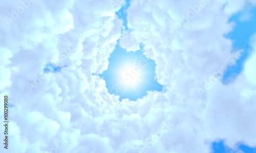 Long tunnel of clouds