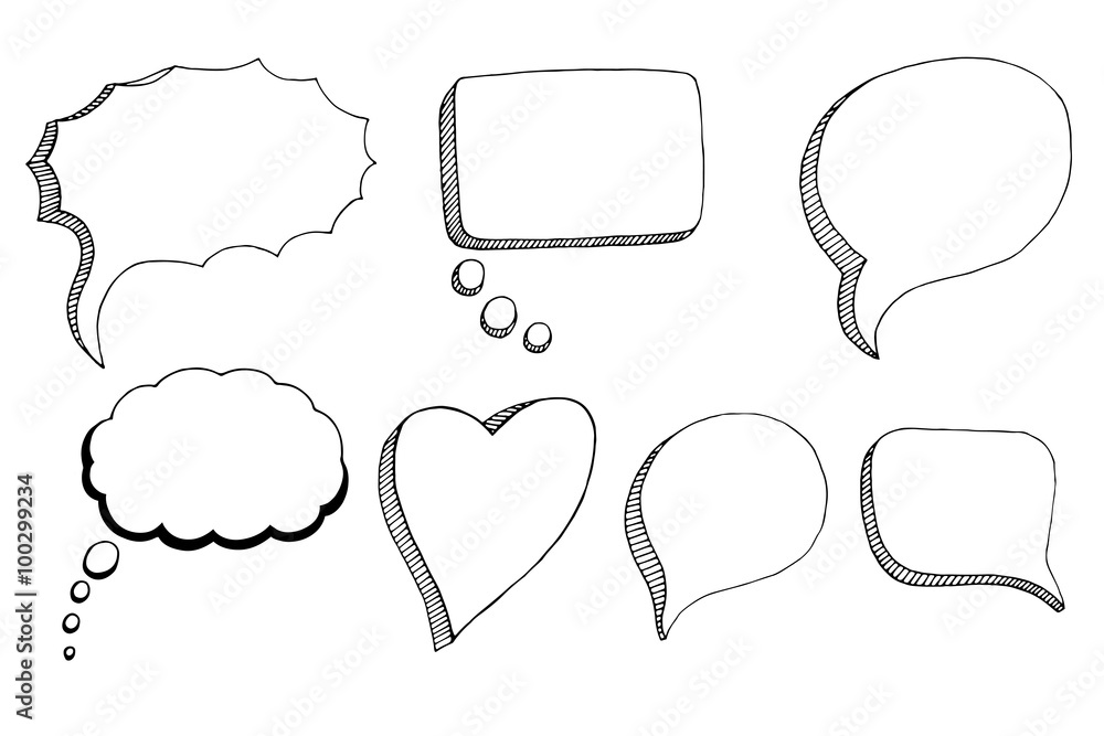 Fototapeta premium Doodle Speech Bubbles