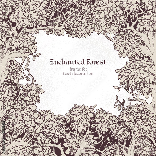 Frame for text decoration Enchanted Forest