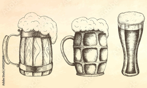 Hand drawn mug of beer.