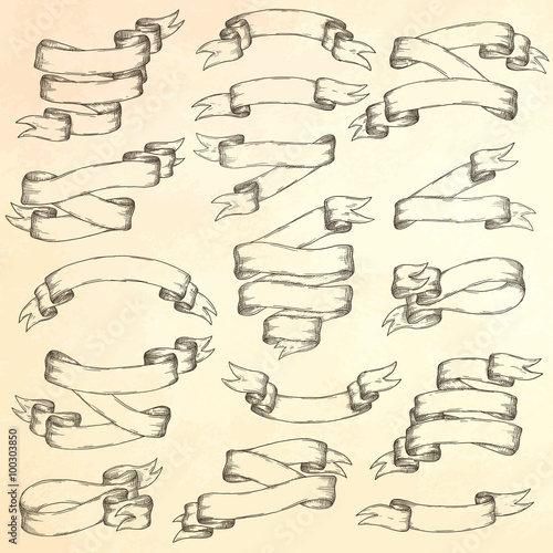 Vintage ribbons set.