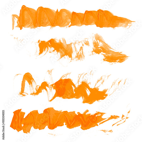 Vector wavy texture orange paint strokes drawn manually 1