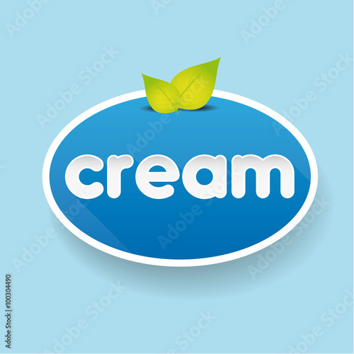 Cream sign label vector