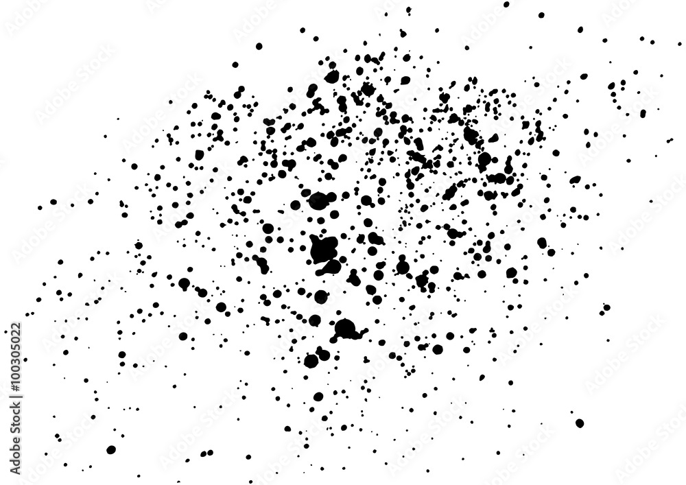 Dust overlay, distress grunge dirty grain vector texture, Simply Grainy grunge black abstract texture effect on a white background. Black ink blow explosion on black background. Paint spray, drop.