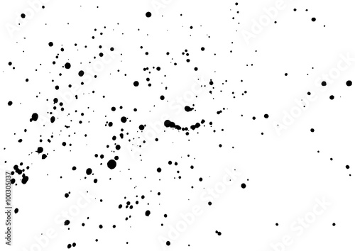 Dust overlay, distress grunge dirty grain vector texture, Simply Grainy grunge black abstract texture effect on a white background. Black ink blow explosion on black background. Paint spray, drop.