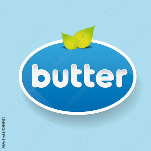 Butter label sign vector