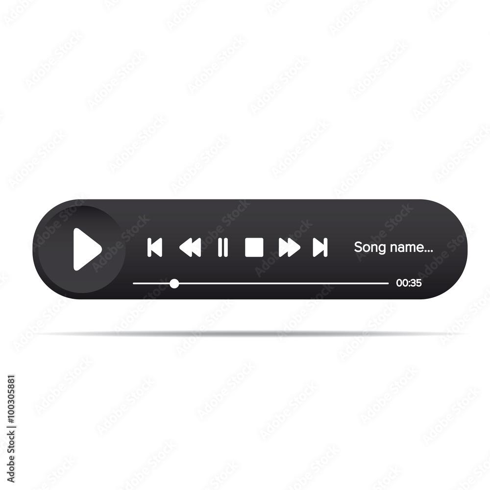 Audio web player vector Audio web player vector