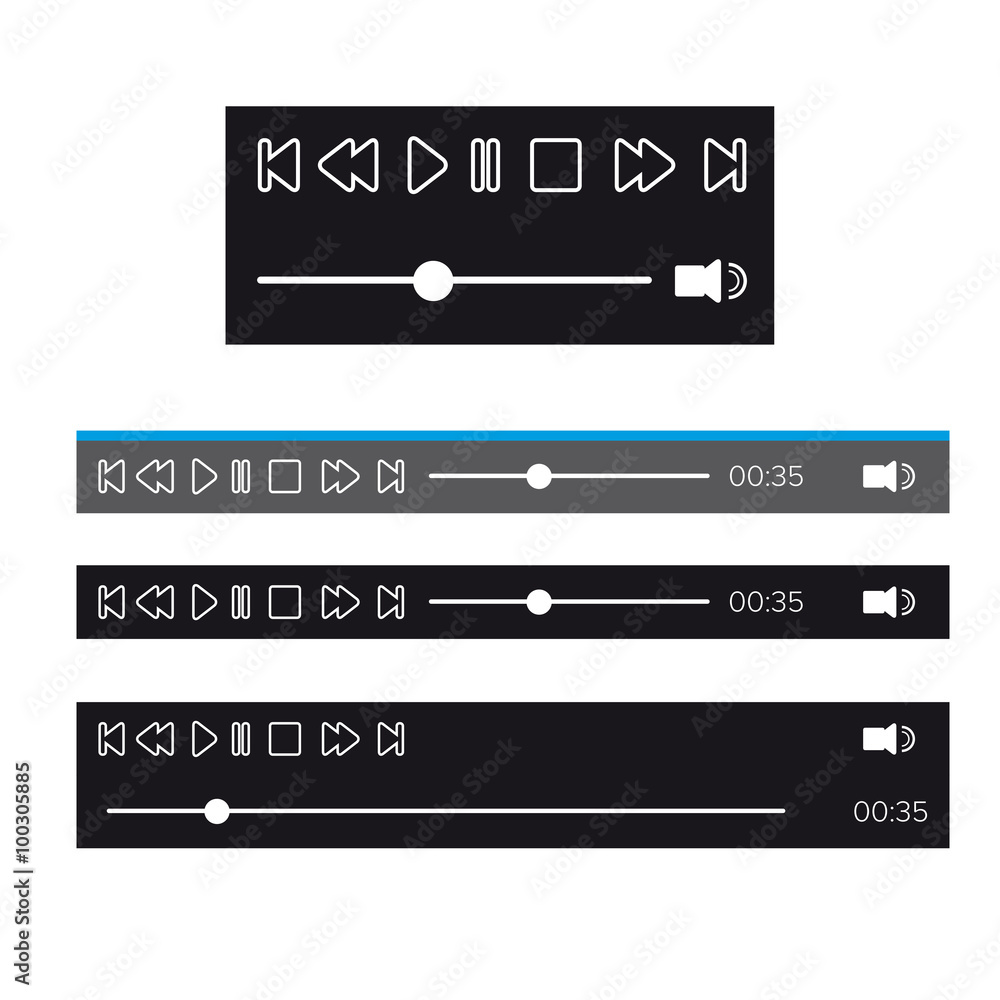 Audio web player vector Audio web player vector