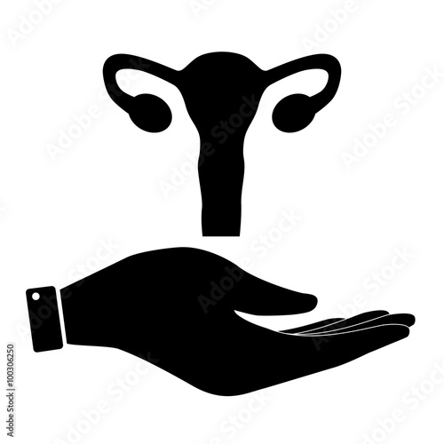 Uterus in hand icon