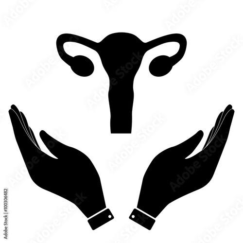 Uterus in hand icon