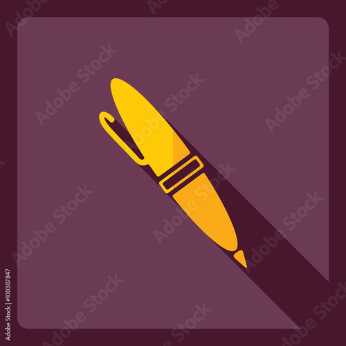 Flat modern design with shadow  Icon pen