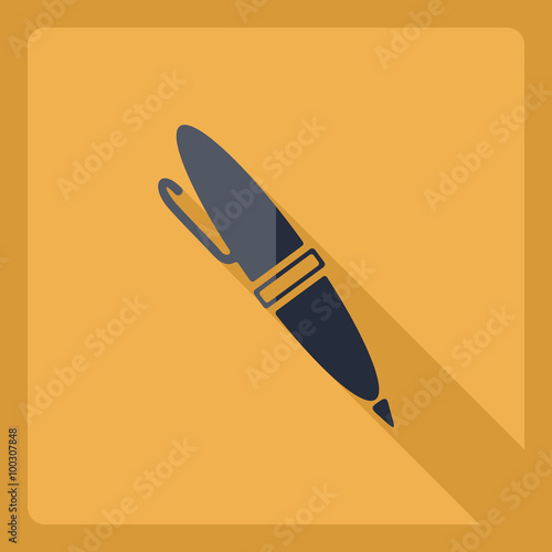 Flat modern design with shadow  Icon pen