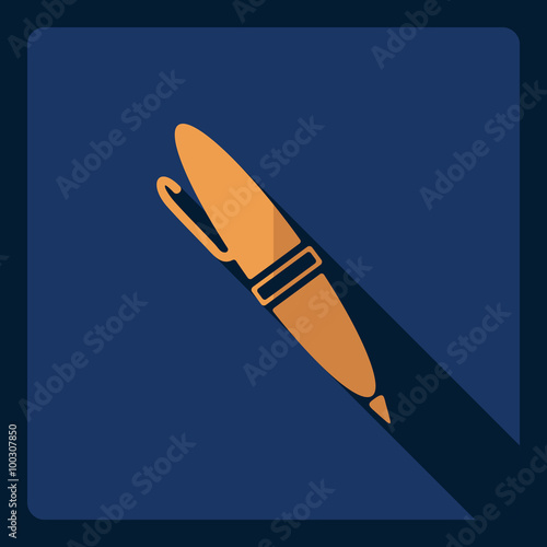Flat modern design with shadow  Icon pen