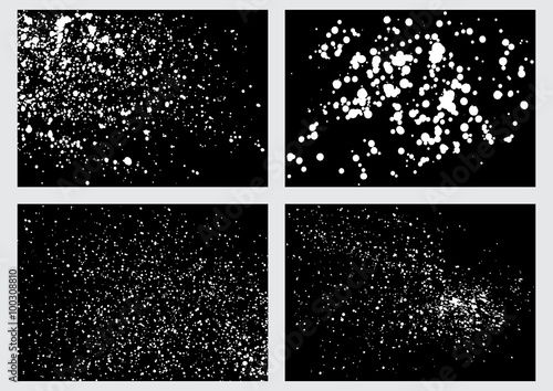 Set of starry night sky. Stars on dark sky at night collection. The falling snow bundle. Night sky with stars package.