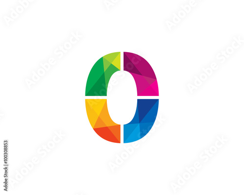 Free Download Number 0 Color Poly Logo Design - GFXLoad