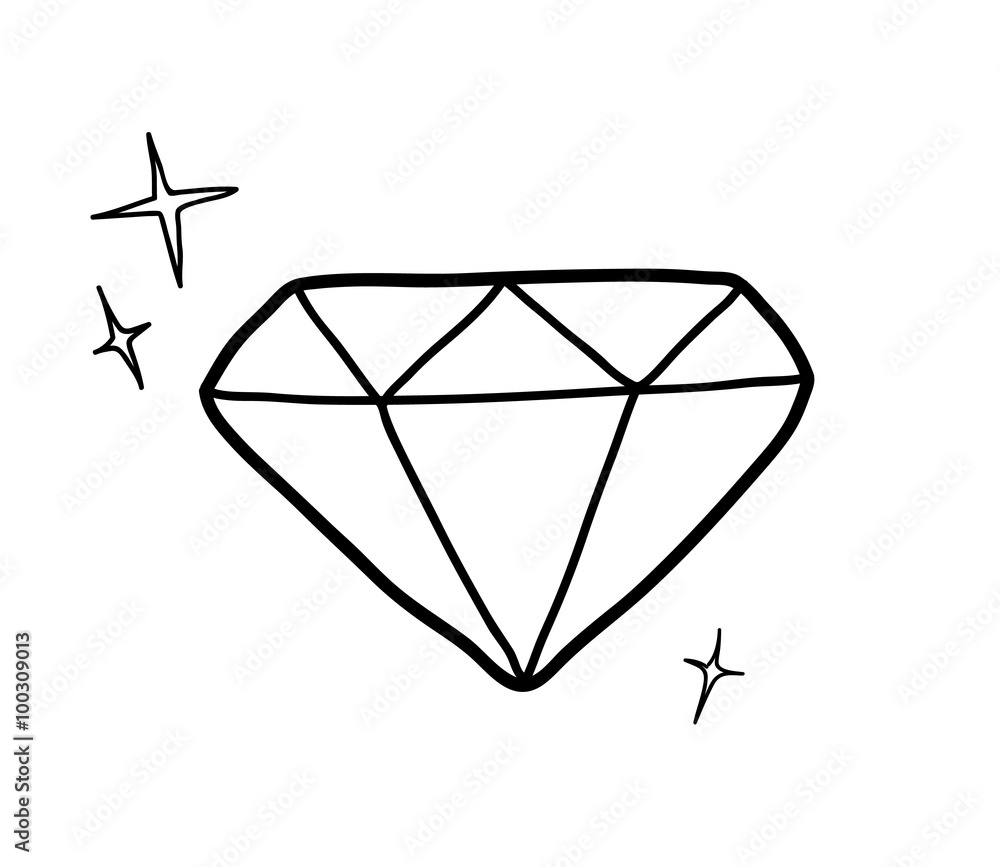 Diamond Doodle, a hand drawn vector doodle illustration of a sparkling  diamond. Stock-Vektorgrafik | Adobe Stock