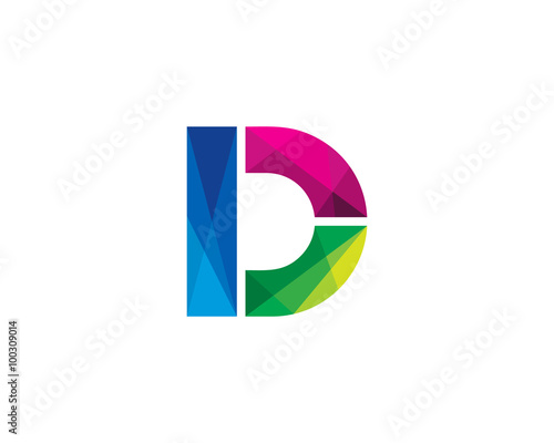 Letter D Color Poly Logo Design