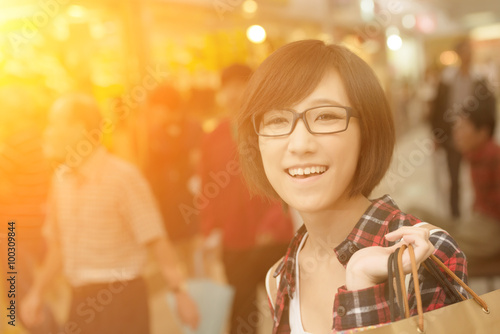 Shopping young girl